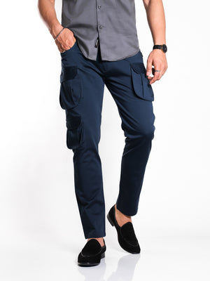 Space Blue 7-Pocket Cargo Pants