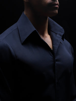 Midnight Blue High Point Collar Shirt