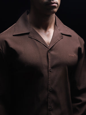 Brown Ultra Stretch Cuban Shirt