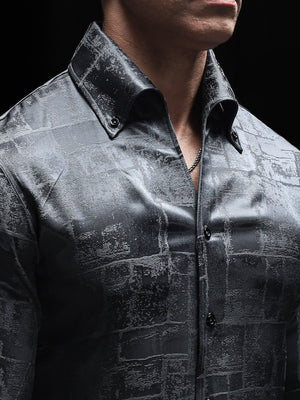 Grey Bronx Jacquard Cooper Collar Shirt