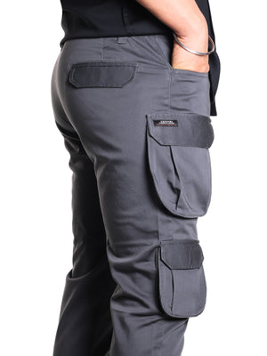 Grey 7-Pocket Cargo Pants