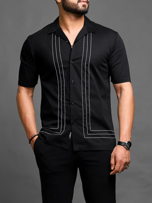 Jade Handcrafted Thread Border Shirt (Studio Collection)