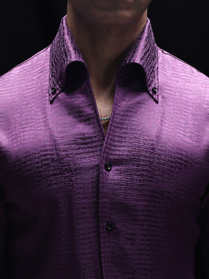 Plum Bronx Jacquard Cooper Collar Shirt