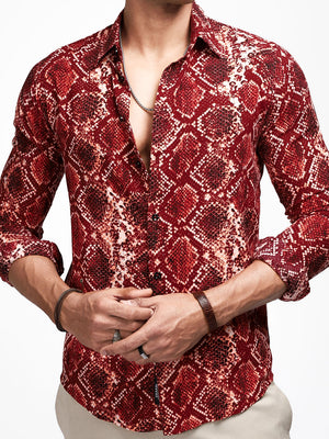 Sangria Snake Print Shirt