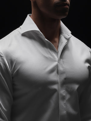 Steel Cut-Away Collar Minimal Shirt (Premium Collection)