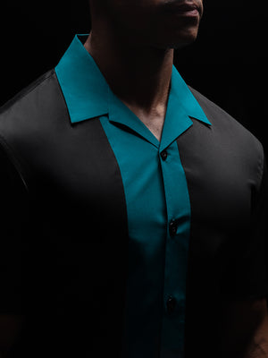 Teal Green Contrast Panel Shirt (Studio Collection)