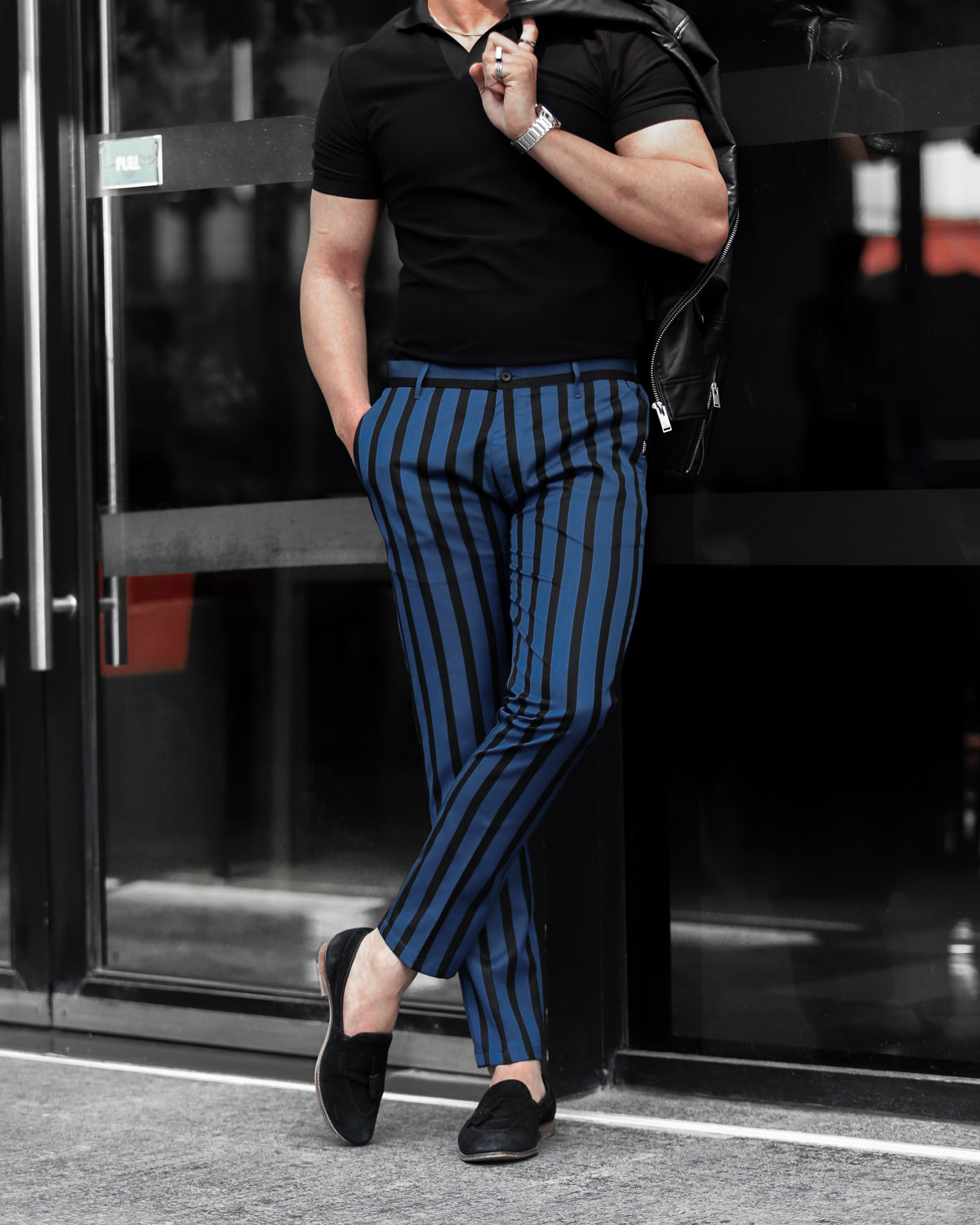 Buy online Blue Striped Formal Trouser from Bottom Wear for Men by Ennoble  for 1019 at 66 off  2023 Limeroadcom
